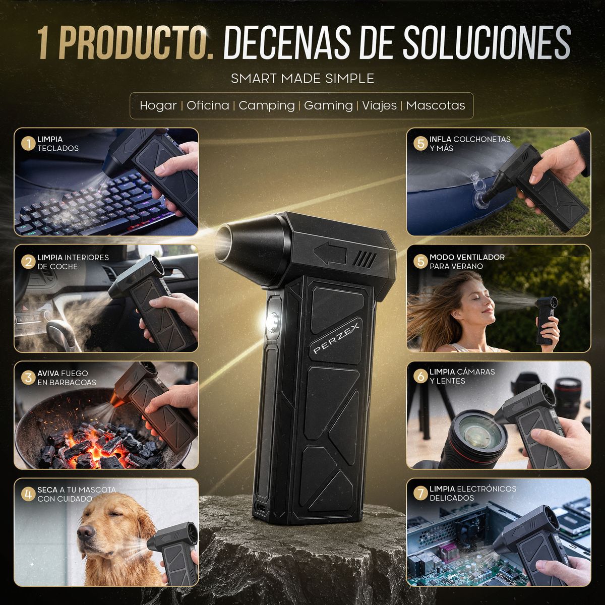 Usos del PX1000 PRO en casa, coche, oficina y camping